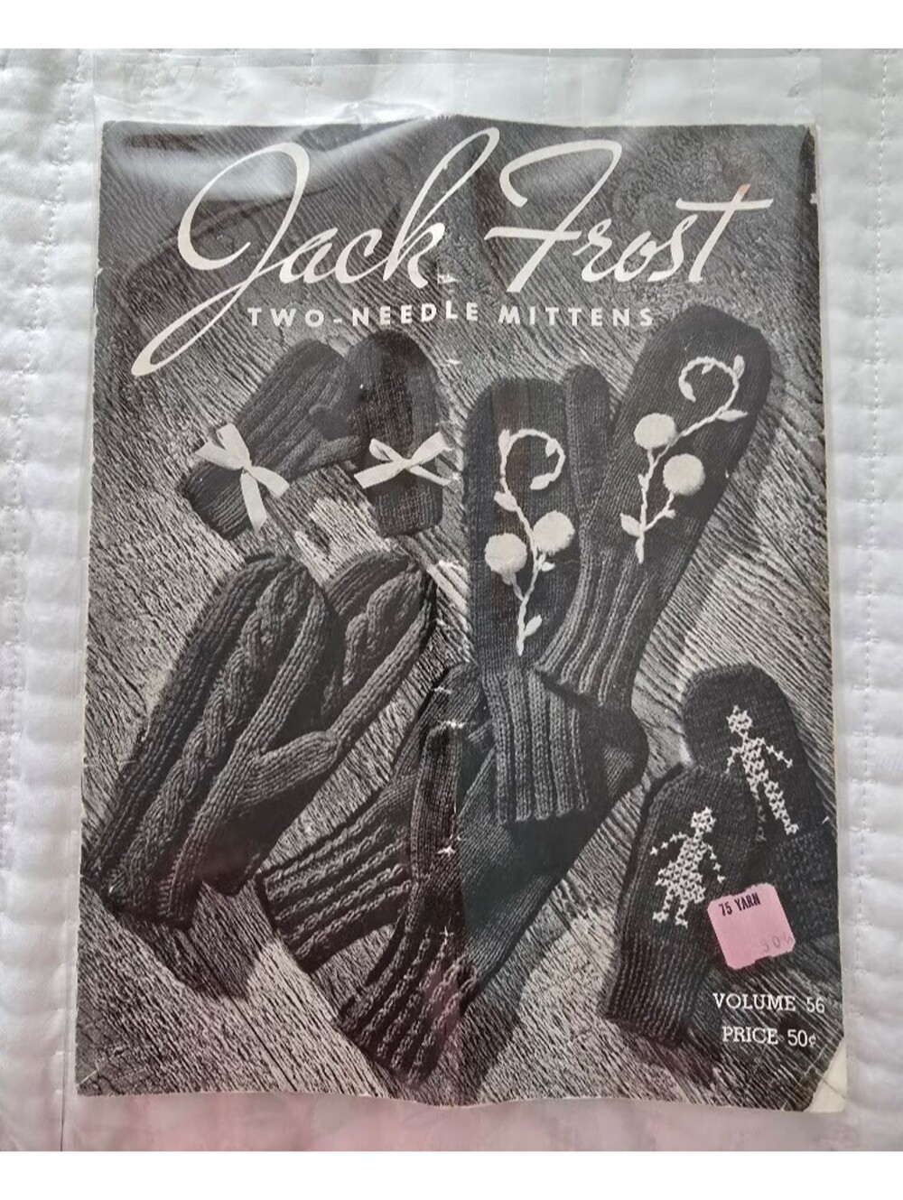 50s Vintage Jack Frost Two-Needle Mittens, Volume 56